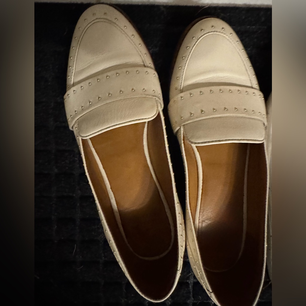 Studded Cream Loafers